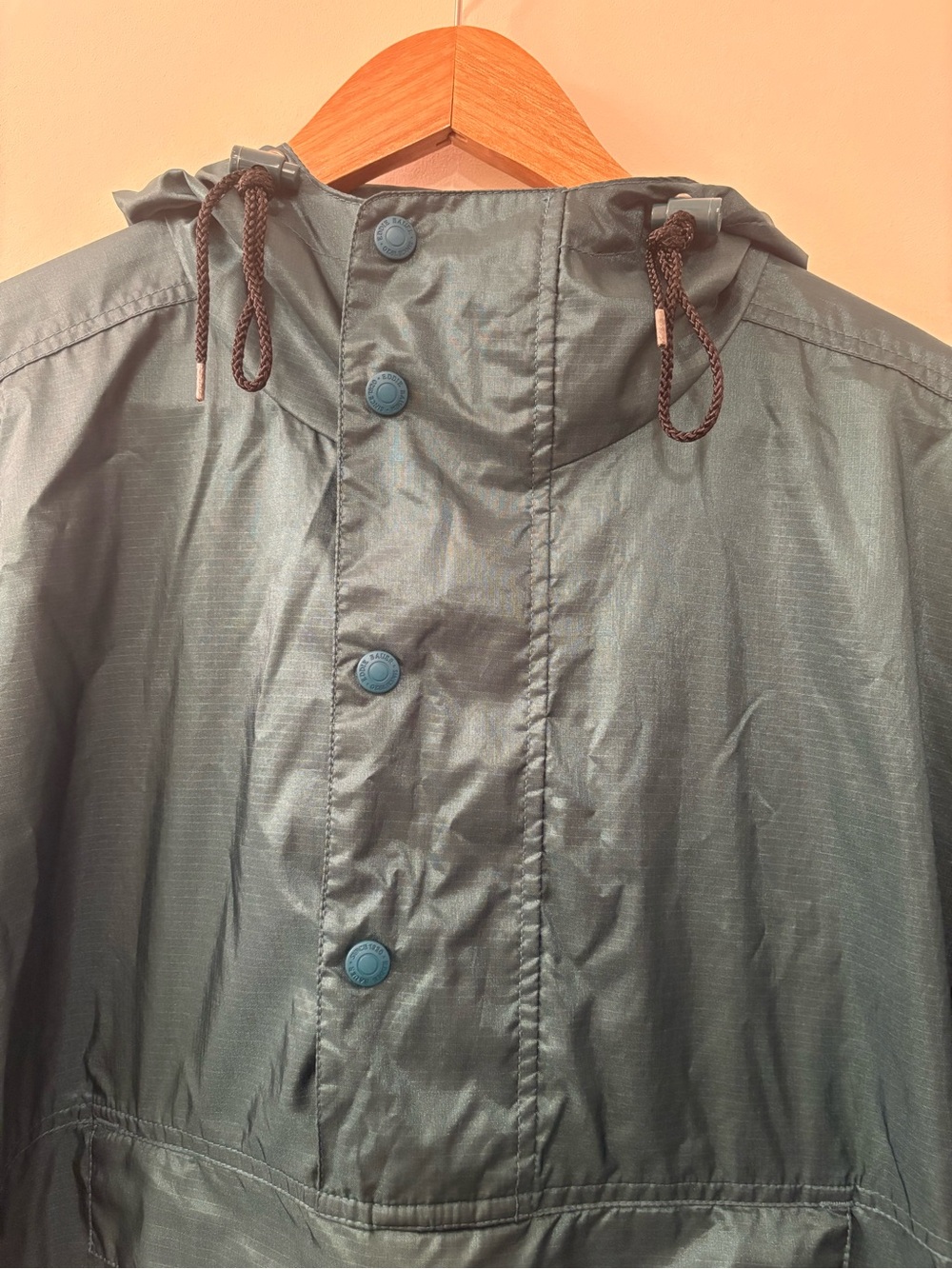 90s Vintage Green Eddie Bauer Hooded Windbreaker Anorak Jacket XL - Picture 3 of 7
